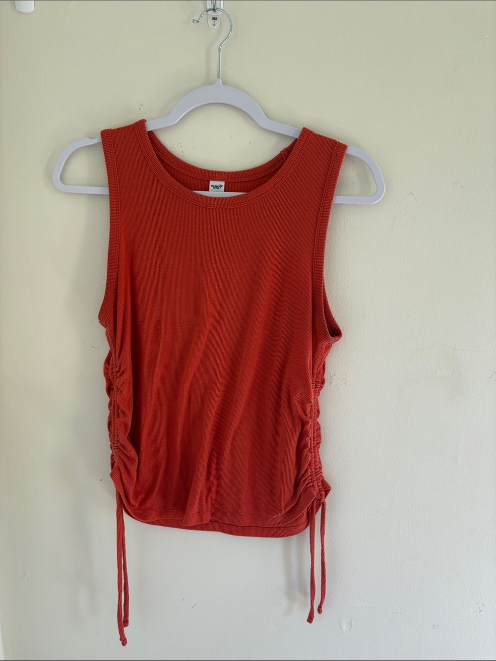 Old Navy Ruched Side Tank Top - Orange-Red
